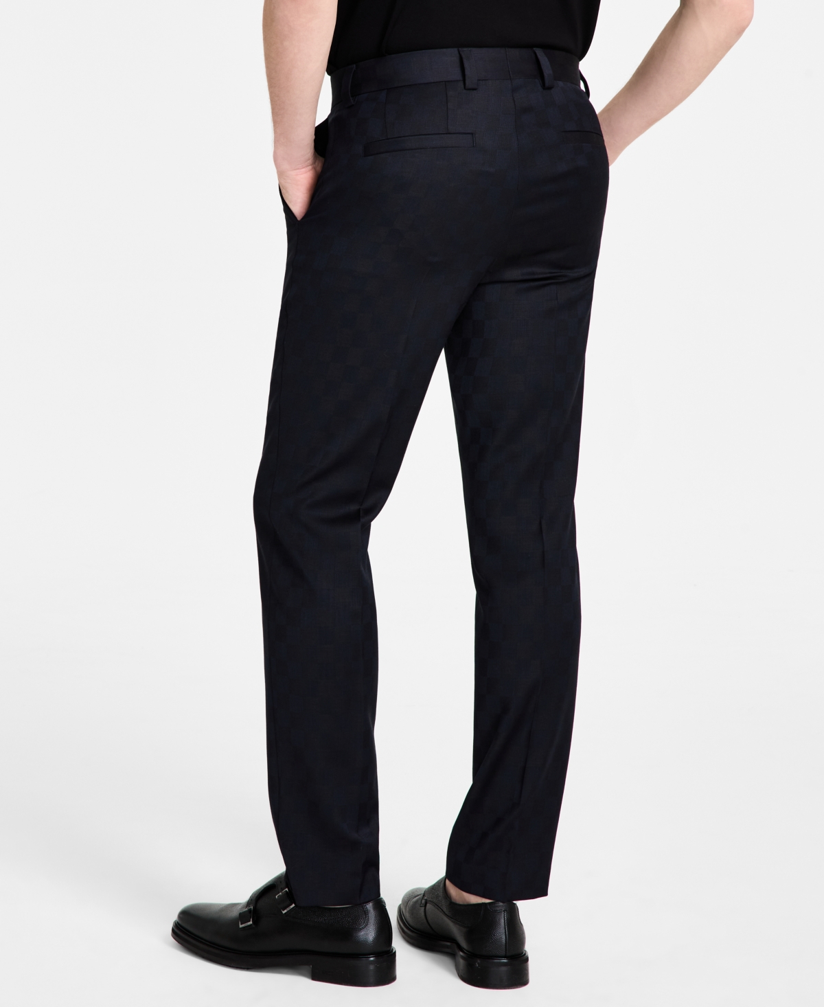 Hugo Boss Hugo By  Men's Modern-fit Wool Blend Suit Pants In Navy Check