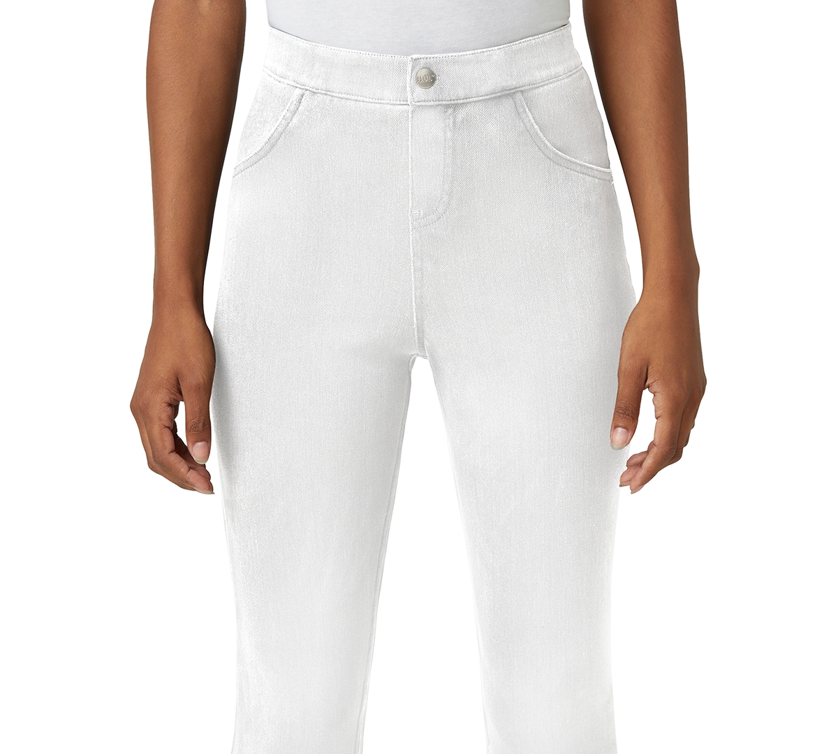Shop Hue Women's High-rise Denim Baby Bootcut Leggings In White