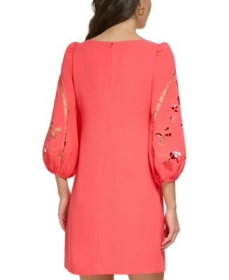 Vince Camuto Petite Eyelet-Sleeve Shift Dress - Macy's
