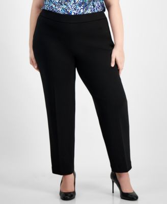 Kasper - Women's Mid-Rise Slim-Leg Pull-On Pants