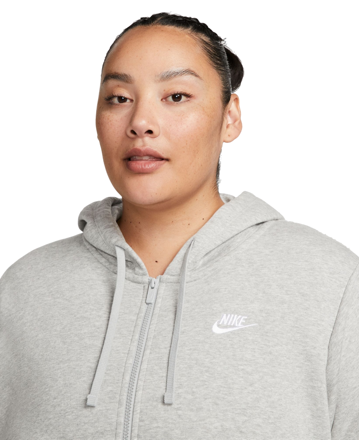 Nike Plus Size Sportswear Club Fleece Full-Zip Hoodie -whi