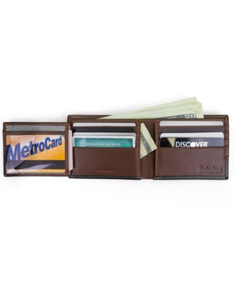 Men's Two-Tone Trifold Leather Wallet