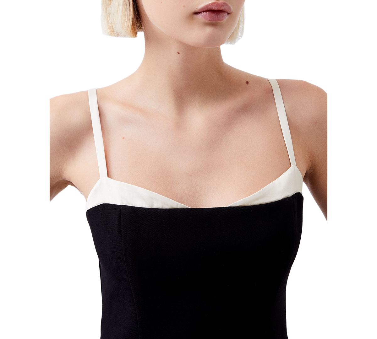 French Connection Women's Azra Twill Corset Midi Dress -Classic Cream