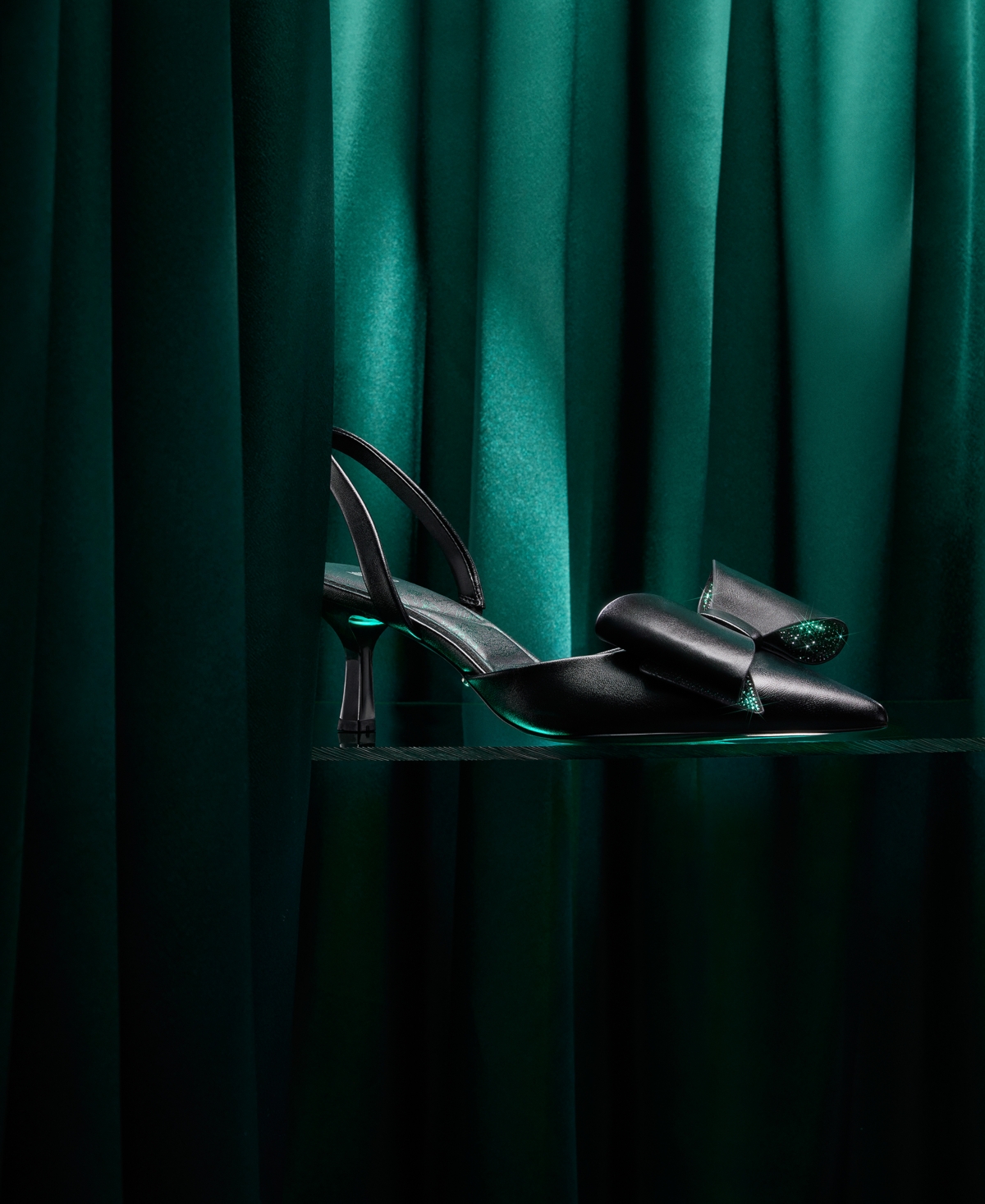 Aldo x Wicked Women's Defy Kitten-Heel Bow Pumps -Dark Green
