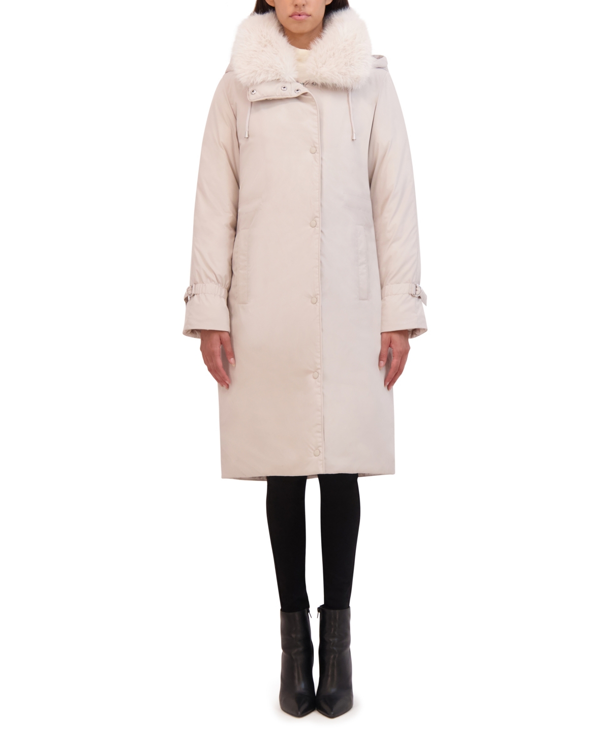 Kenneth cole faux fur puffer coat sales