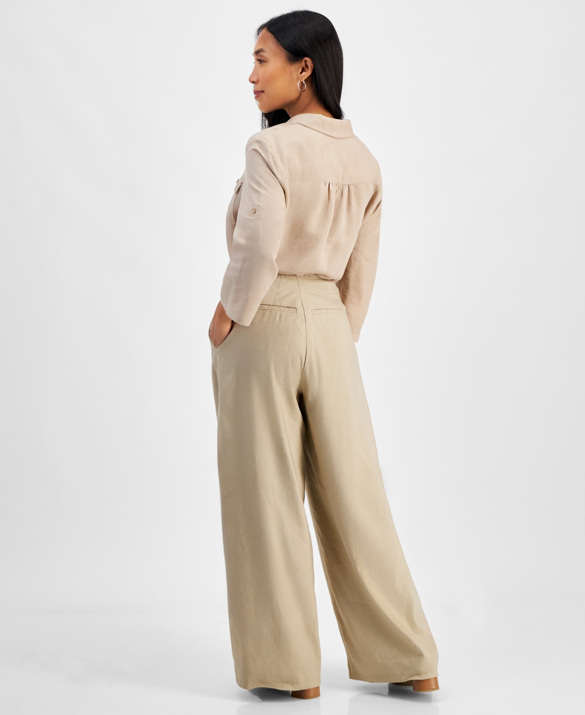 I.n.c. International Concepts Petite High-Rise Pleated Wide-Leg Pants, Created for Macy's