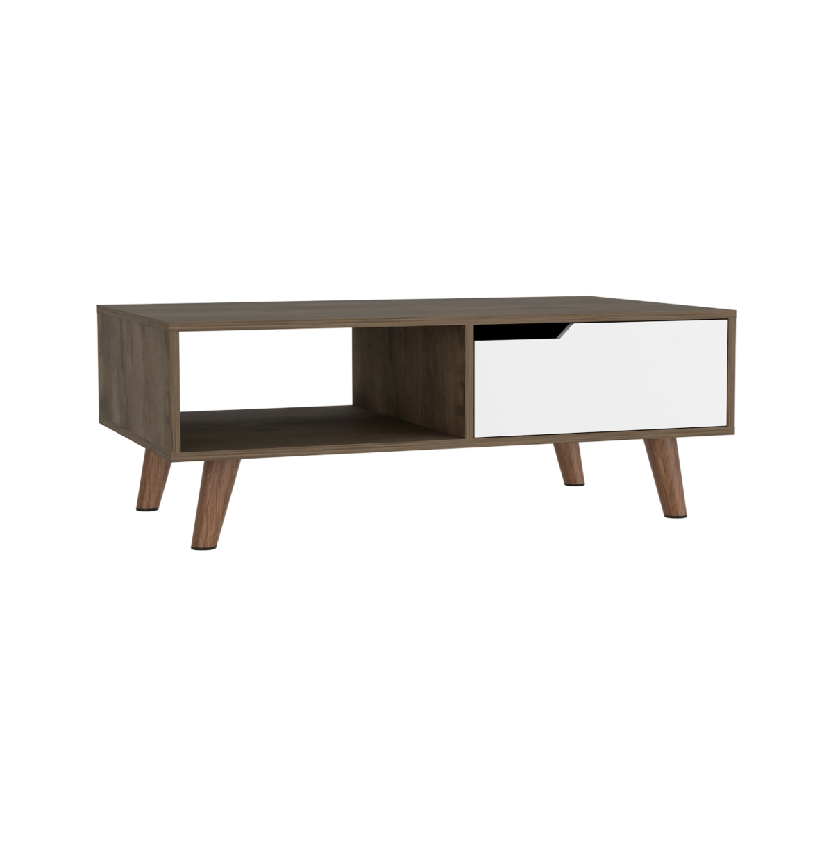 Depot E-Shop Kobe Coffee Table 2.0 , One Open Shelf, One Drawer -white