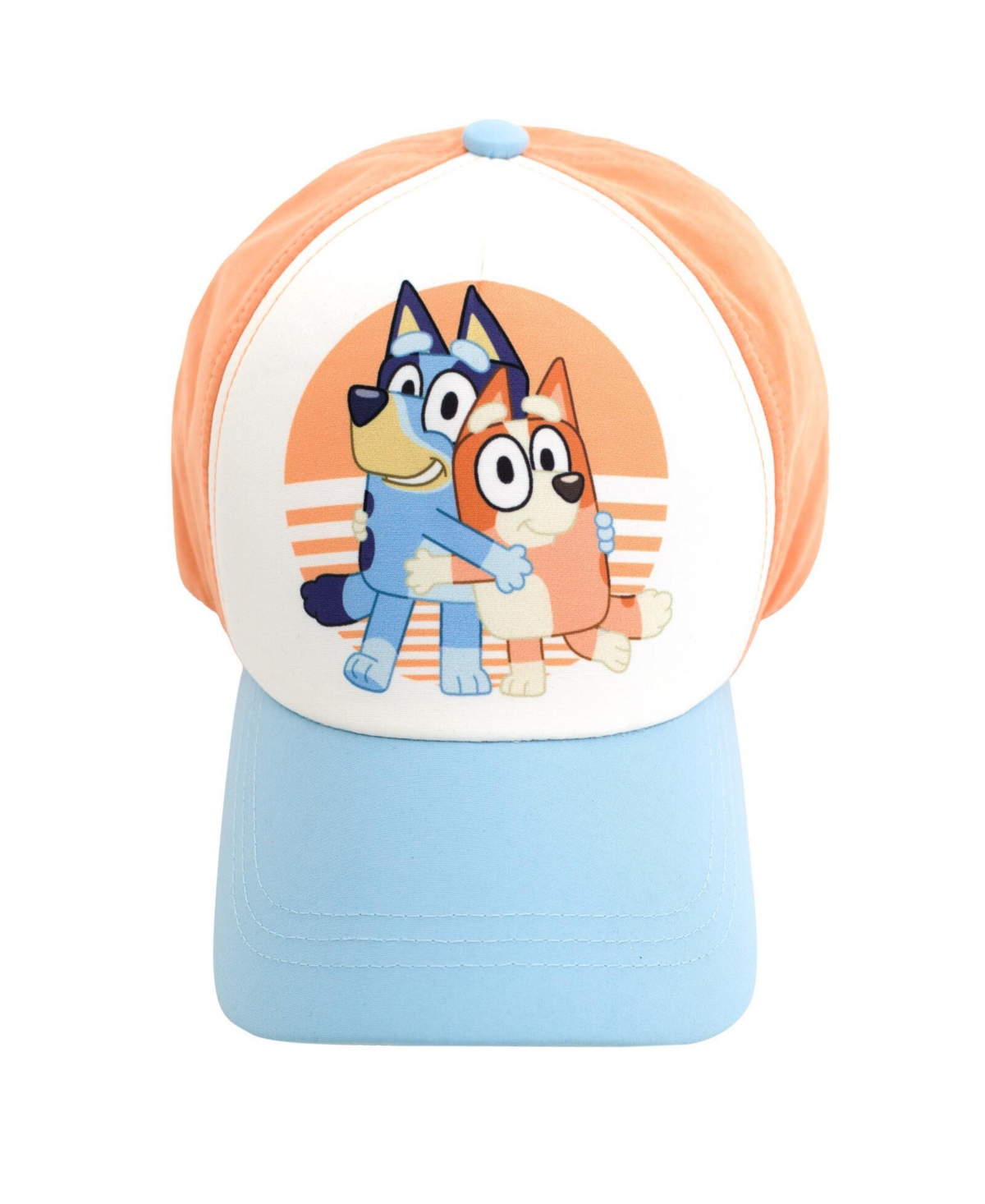 Bluey Toddler Boys Drop Shoulder T-Shirt French Terry Shorts and Adjustable Snapback Baseball Cap 3 Piece Outfit Set - Bluey  bingo