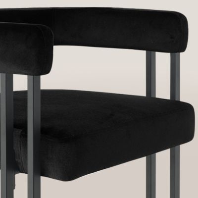 Velvet Counter Stool,Boasting Curved Frame Armrest Velvet Counter Stool with Three Legs(1PK)-Maison Boucle