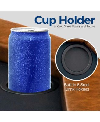 Foldable and Portable Rounded Poker/Casino Game Table with Cushioned Rail for 8 Players