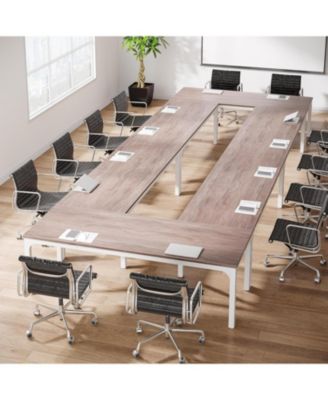 78.74-Inch Conference Table Set of 2, 13FT Conference Room Table, Large Rectangle Meeting Seminar Table Set for 8-10 Person