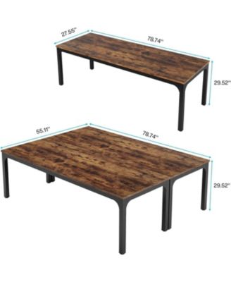 78.74-Inch Conference Table Set of 4, 13FT Conference Room Table, Large Rectangle Meeting Seminar Table Set for 12-16 Person, Long Business Tables