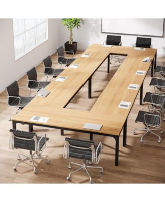 78.74-Inch Conference Table Set of 4, 13FT Conference Room Table, Large Rectangle Meeting Seminar Table Set for 12-16 Person, Long Business Tables