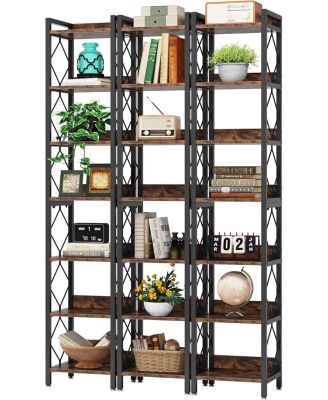 Extra Tall Freestanding Corner Shelf with 7 Tiers, Narrow Bookcase for Small Spaces and Home Office Storage