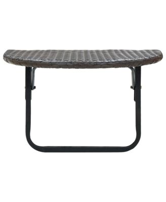 Balcony Table Brown 23.6"x23.6"x15.7" Poly Rattan