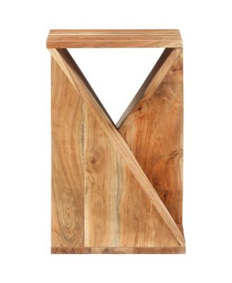 Side Table Brown Solid Acacia wood Compact Durable Side Table