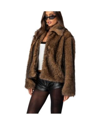 Womens Mob Wife Faux Fur Jacket