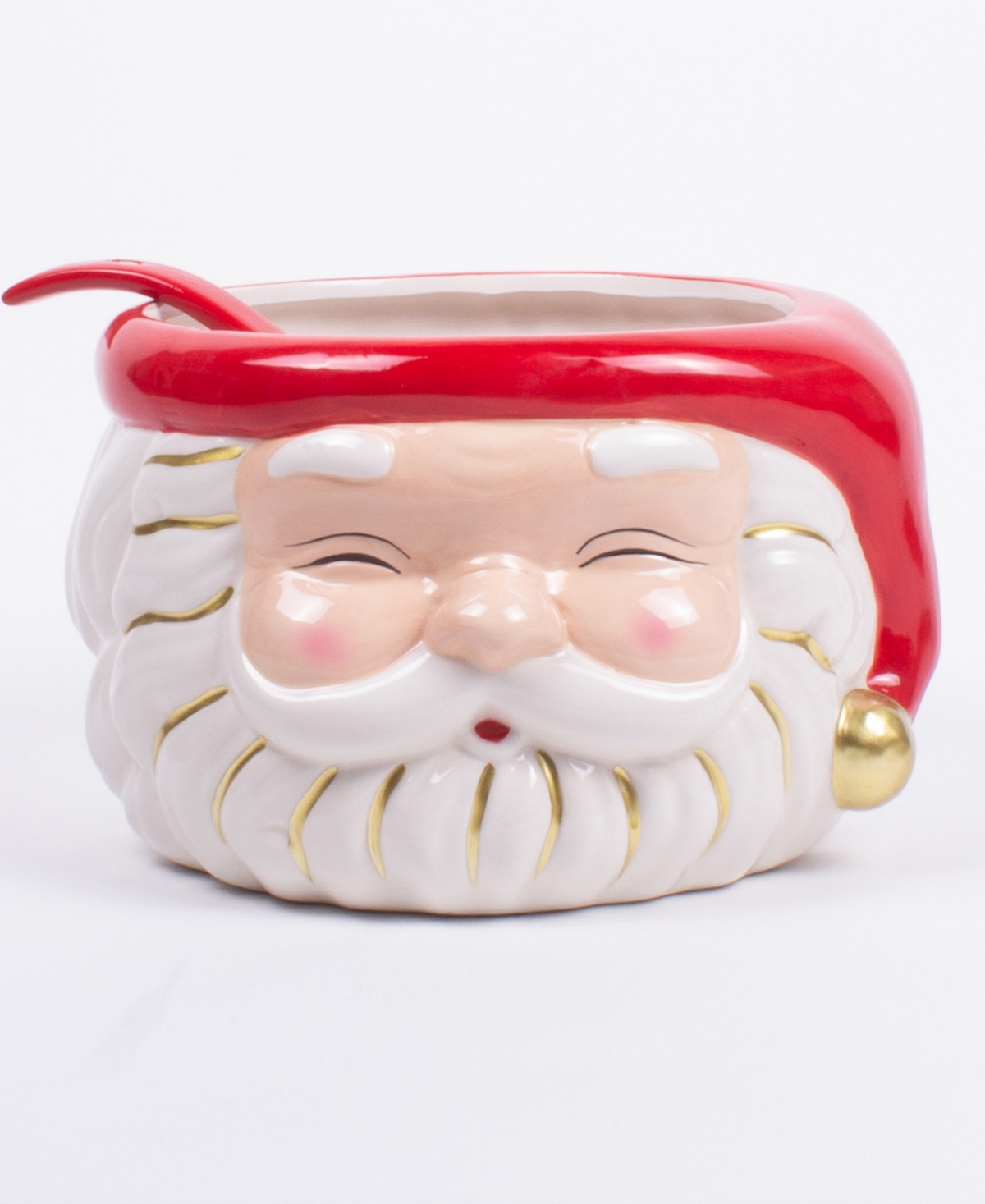 8 Oak Lane Santa Ceramic Punch Bowl In Red