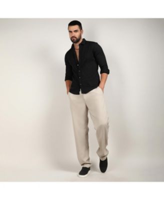 Men's Onyx Black Chain-Creased Shirt