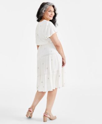 Style & Co Plus Size Embroidered Dress, Created for Macy's