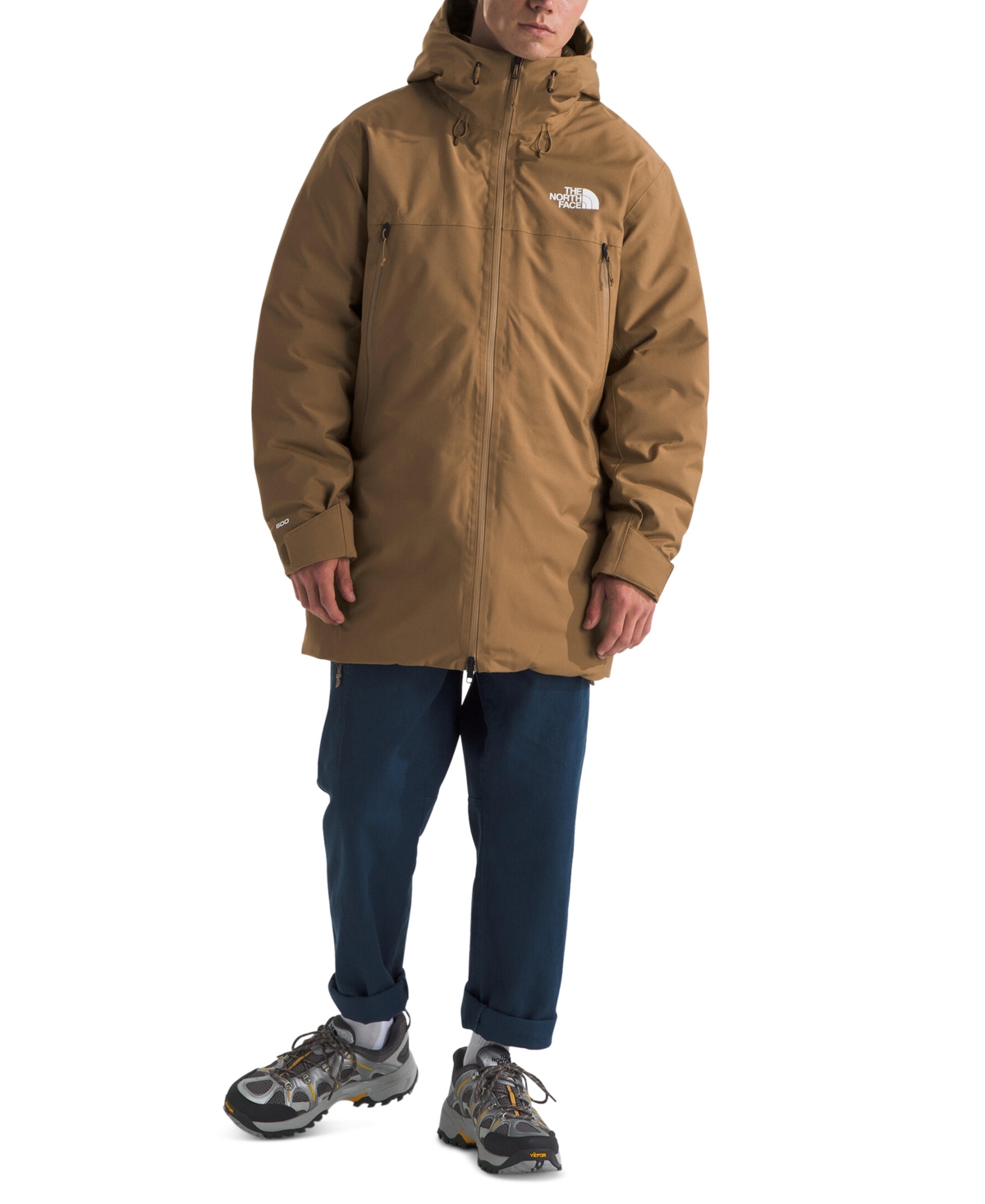 The North Face Men's Mountain Range Down Parka Jacket In Utility Brown