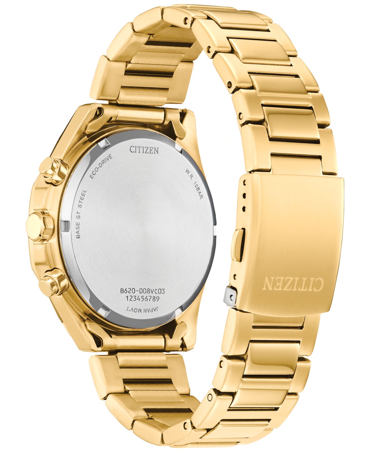 Мужские часы Citizen Eco-Drive Chronograph Gold-Tone Stainless Steel Bracelet Watch 41mm — фото 3