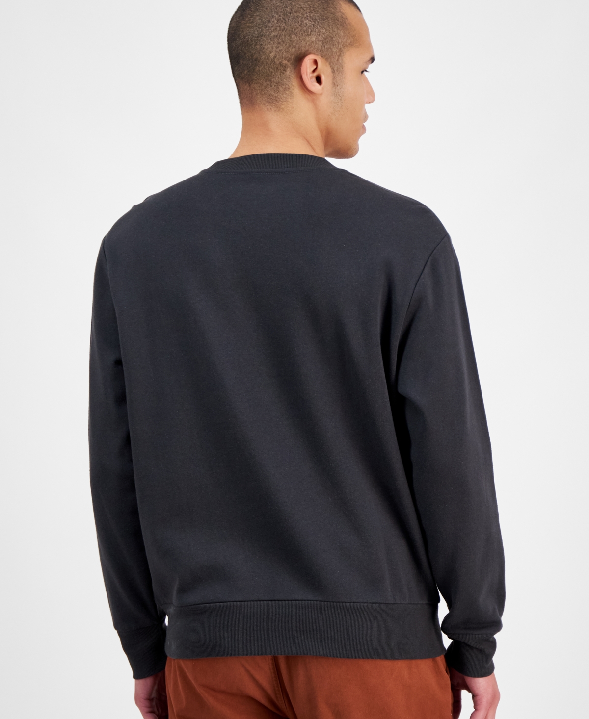 Shop Sun + Stone Men's Grand Tetons Crewneck Sweatshirt, Exclusively At Macy's In Black Shadow