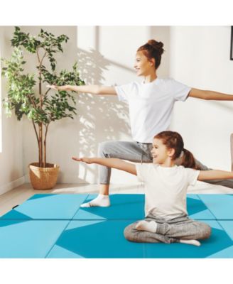 10 Feet x 4 Feet x 2 Inch Folding Exercise Mat with Hook and Loop Fasteners