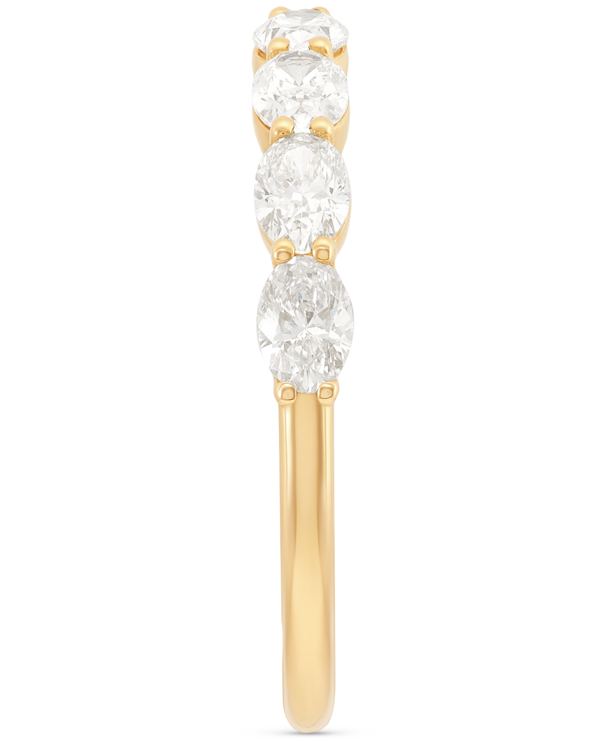 Macy's Diamond Oval Horizontal Seven Stone Band (1-1/20 Ct. T.w.) In 14k Gold In Yellow Gold