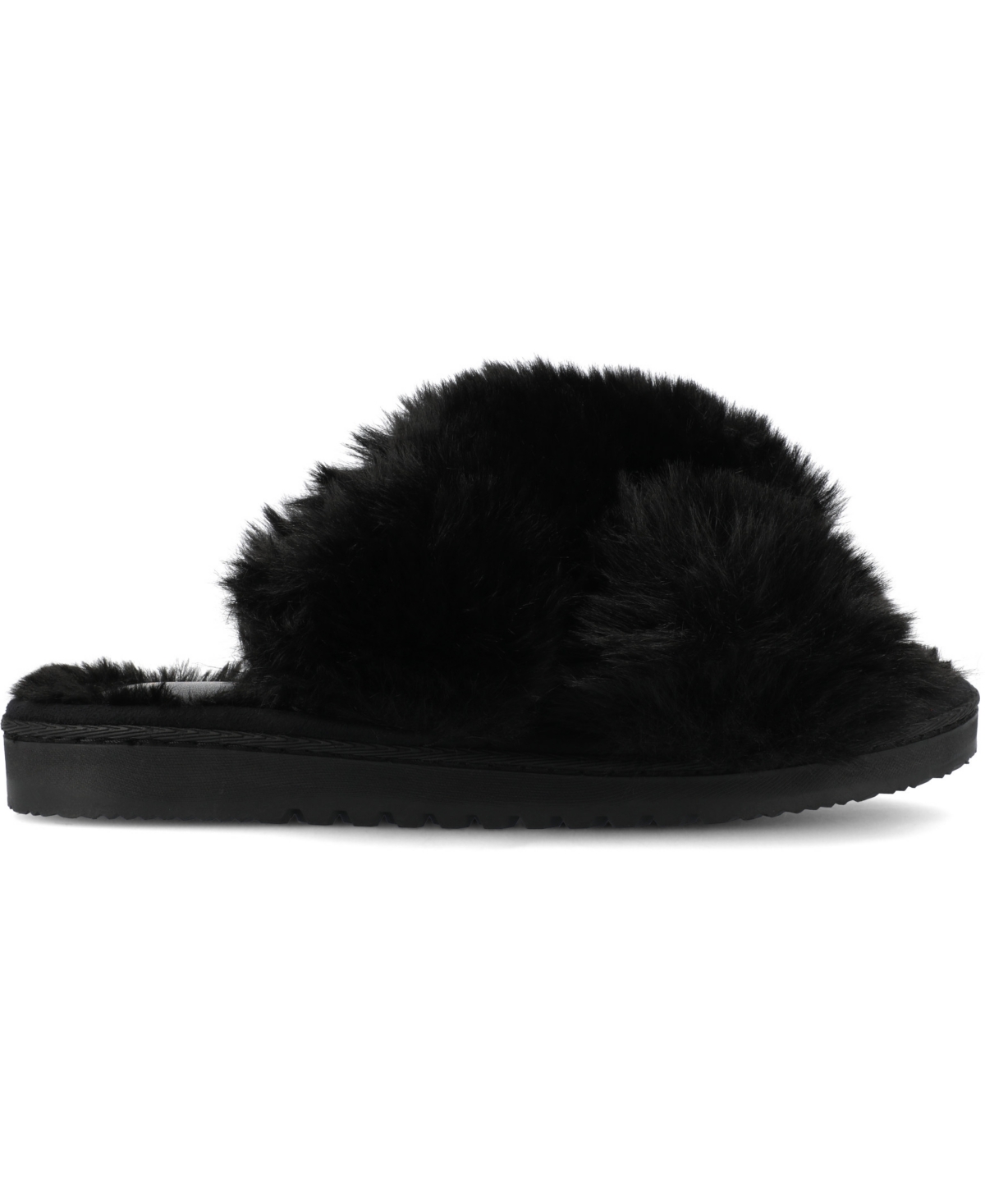 Journee Collection Skylah Faux Fur Slipper In Black