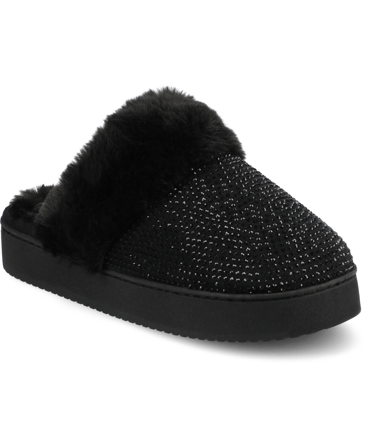 JOURNEE COLLECTION WOMEN'S EMMBER RHINESTONE PLATFORM SLIPPERS 