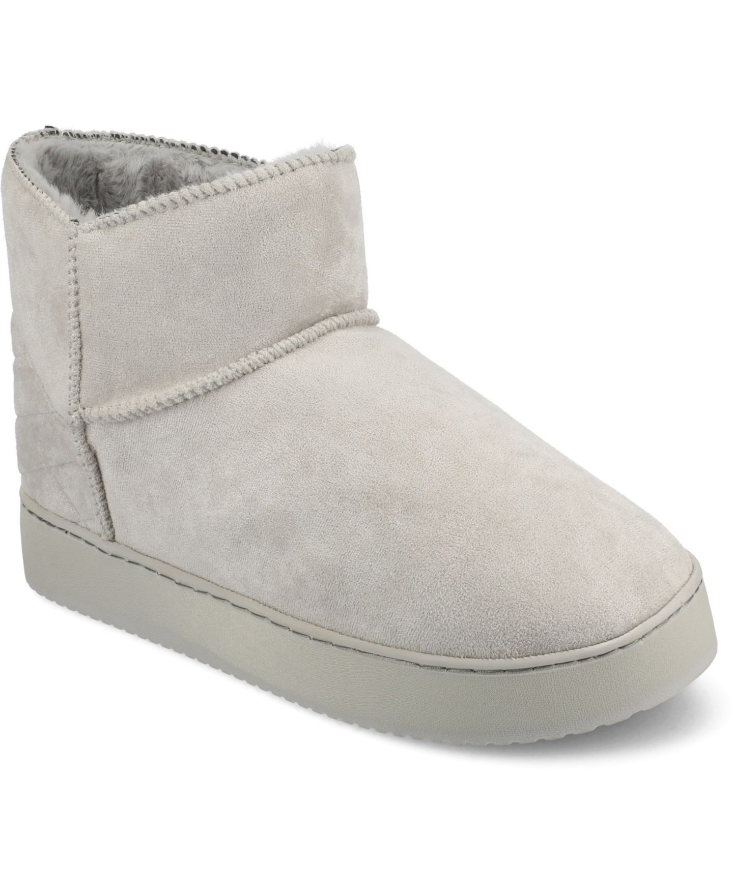 Женские тапочки Journee Collection Noa Round Toe Bootie Slippers, цвет: Серый — фото 1