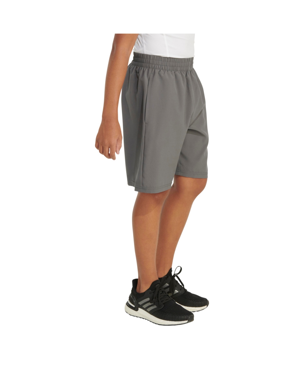 adidas Big Boys Elastic Waistband Sportwear Logo Shorts