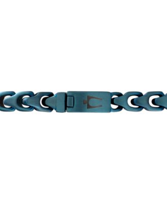 Blue-Tone Stainless Steel Link Bracelet