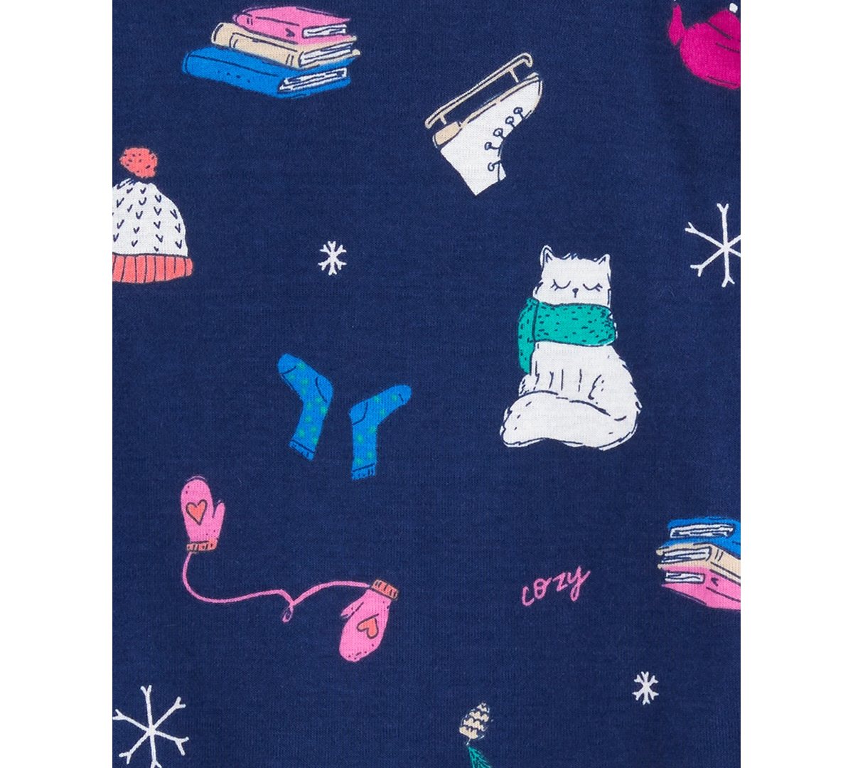 Carter's Toddler Girls Winter-Print Pajamas, 4 Piece Set -Pink