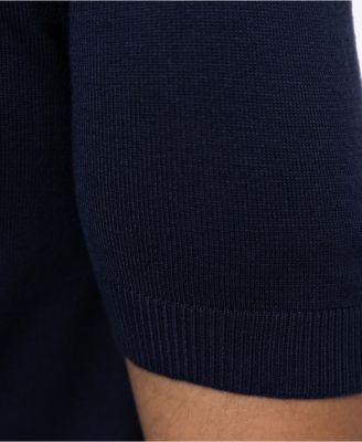 Men's Classic Ribbed Texture Polo Sweater