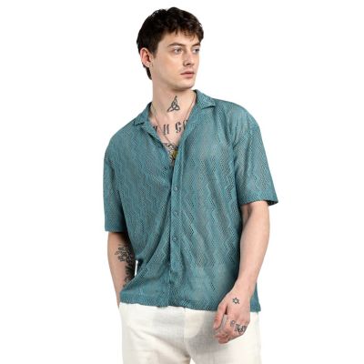 Men's Splash Check Oversized Shirt
