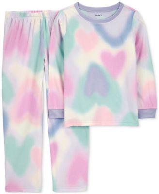 Carter's - Little & Big Girls Heart Space-Dye Fleece Pajamas, 2 Piece Set