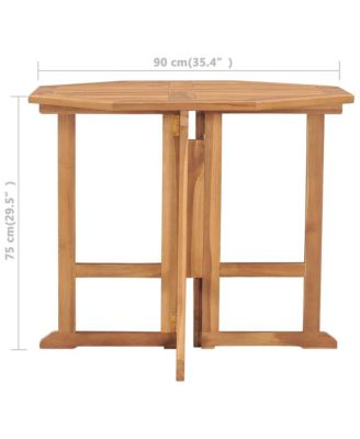 Folding Patio Dining Table 35.4"x35.4"x29.5" Solid Teak Wood
