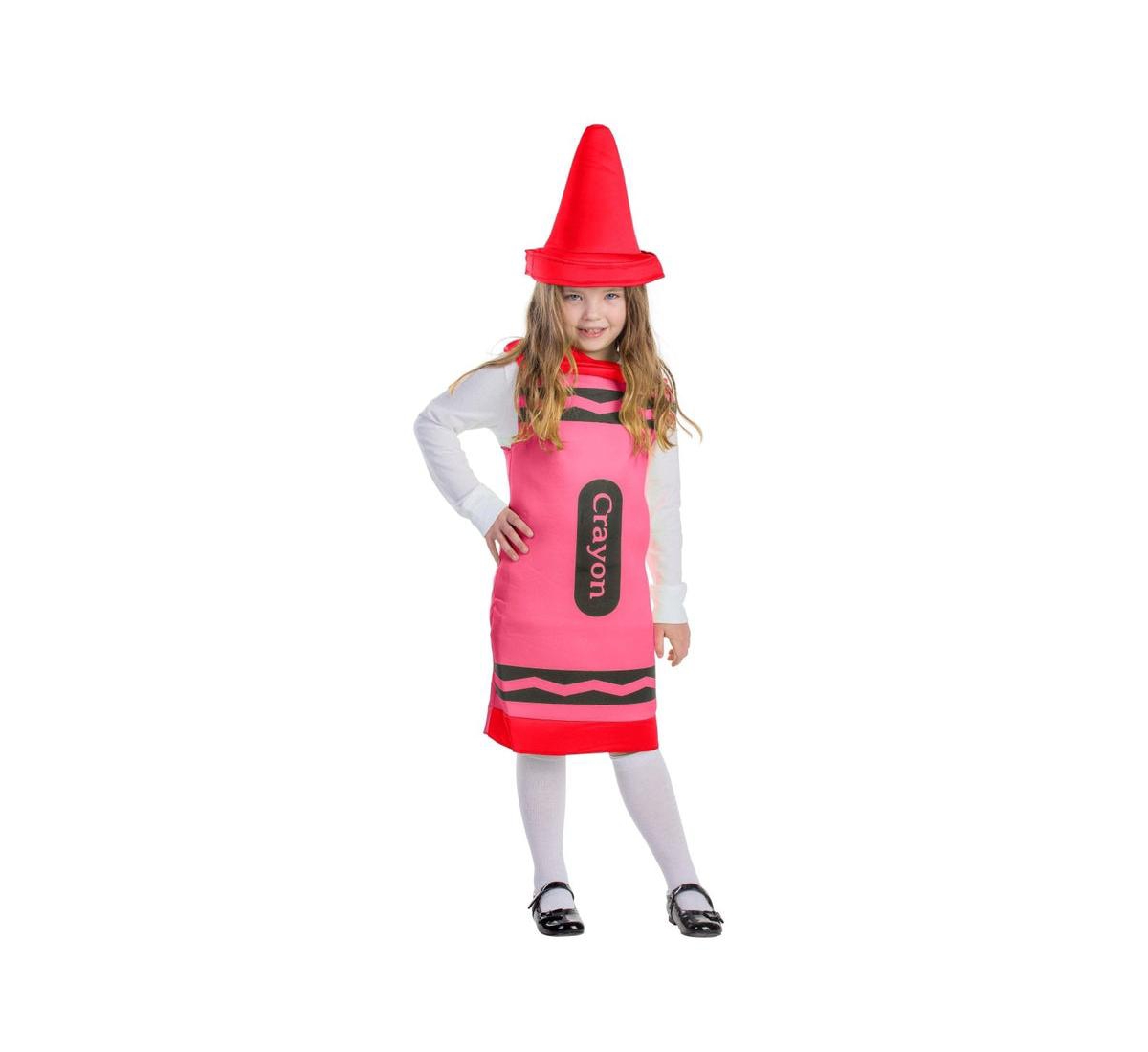 Dress Up America Crayon Tunic & Hat Costume Set - Kids Girls & Boys - Red