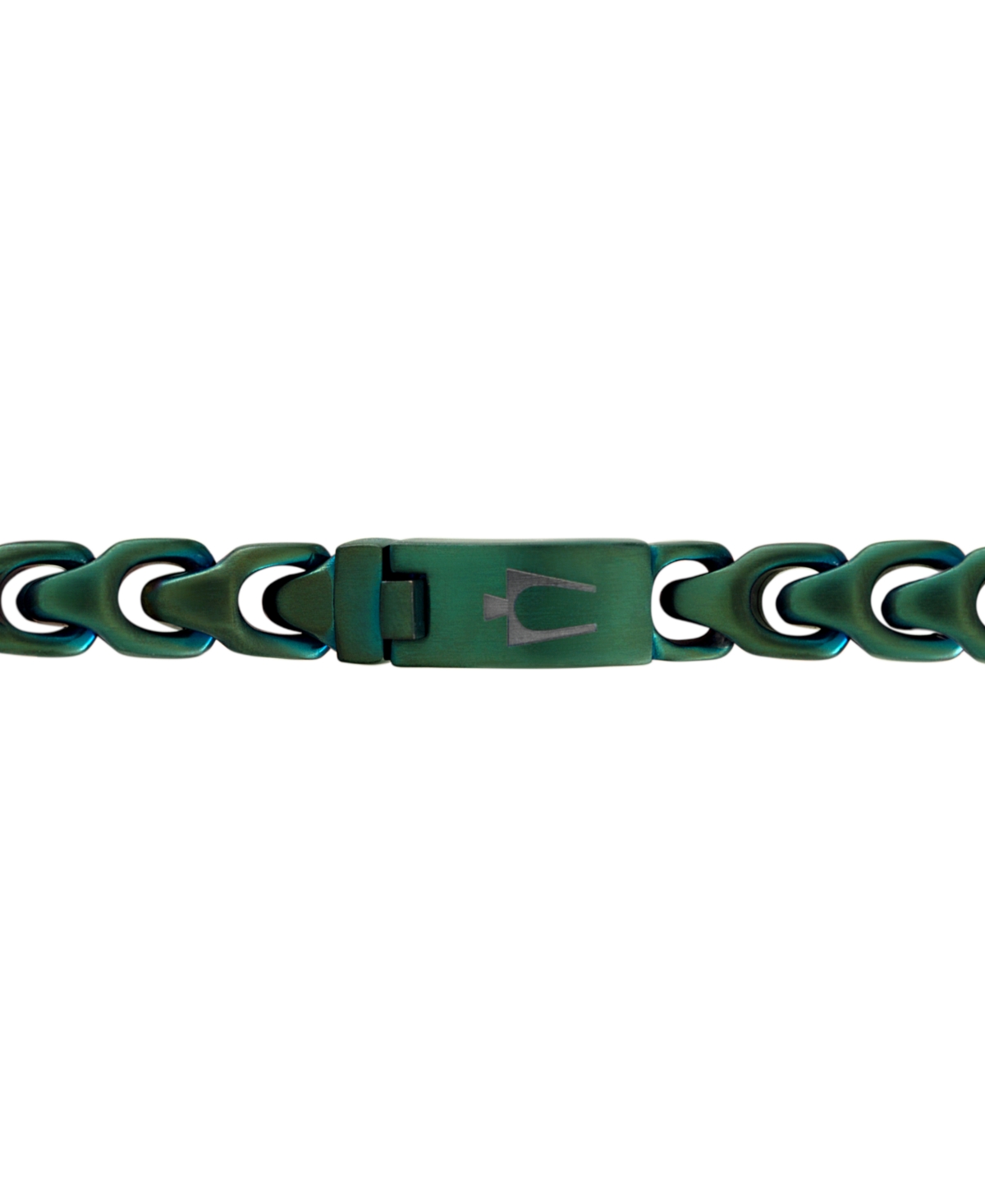 Bulova Green-tone Ip Stainless Steel Link Bracelet In No Color