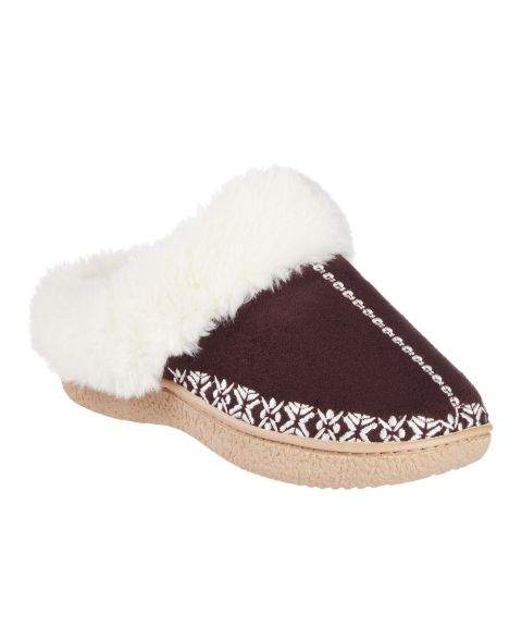 Женские тапочки Isotoner Signature Clara Faux-Fur-Trim Clog Slippers, цвет: Изюмный