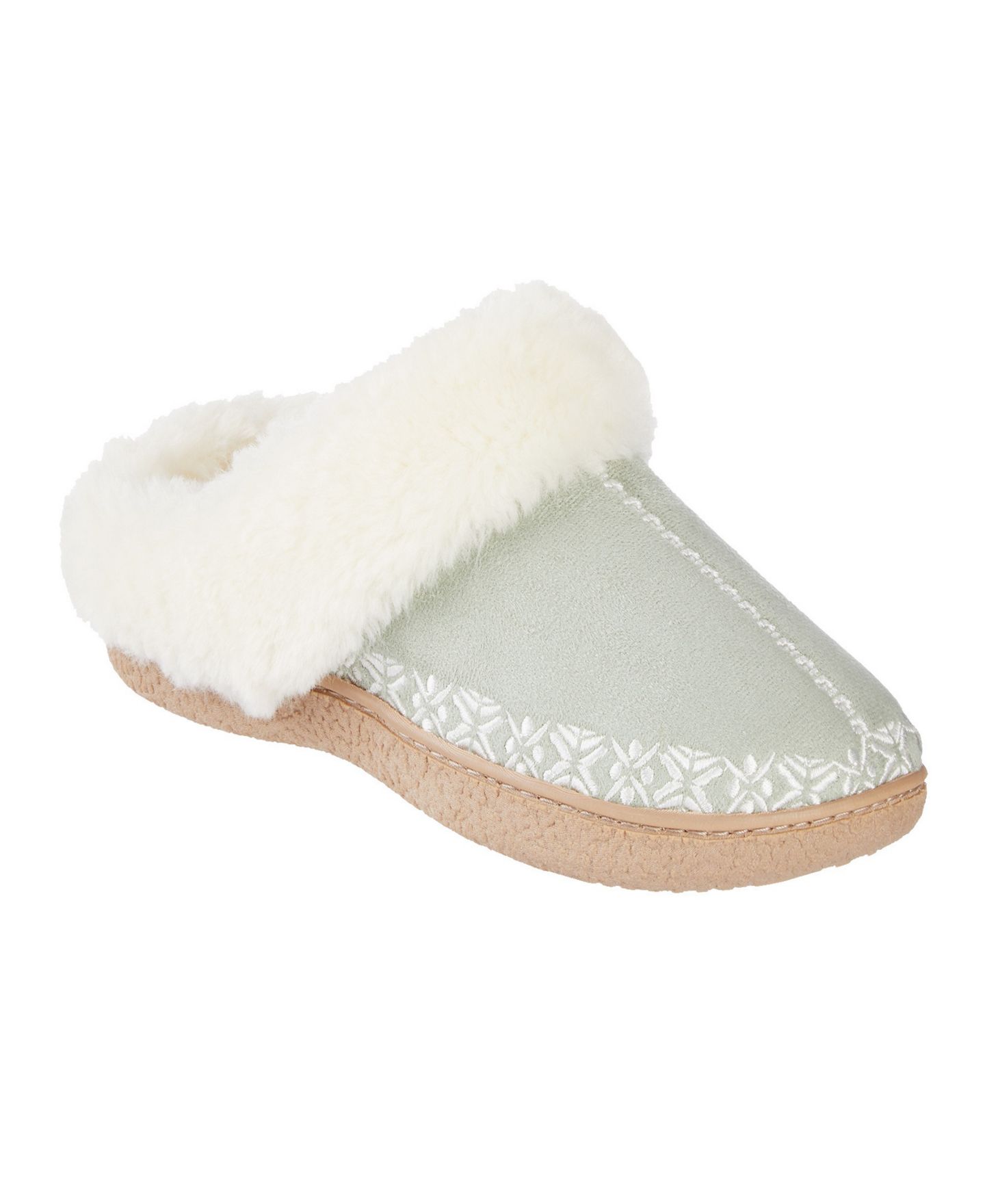 Женские сабо Isotoner Signature Clara Embroidered Microterry Clog, цвет: Пустынный шалфейный — фото 1