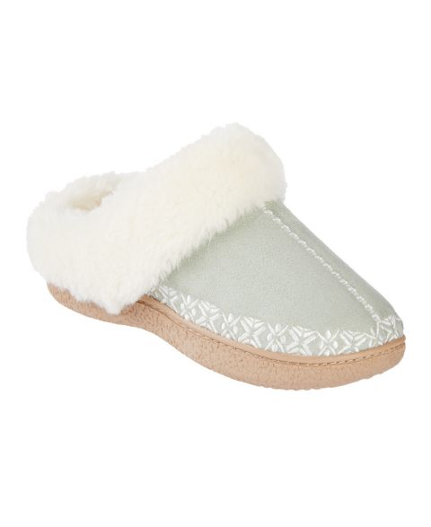 Женские сабо Isotoner Signature Clara Embroidered Microterry Clog, цвет: Пустынный шалфейный