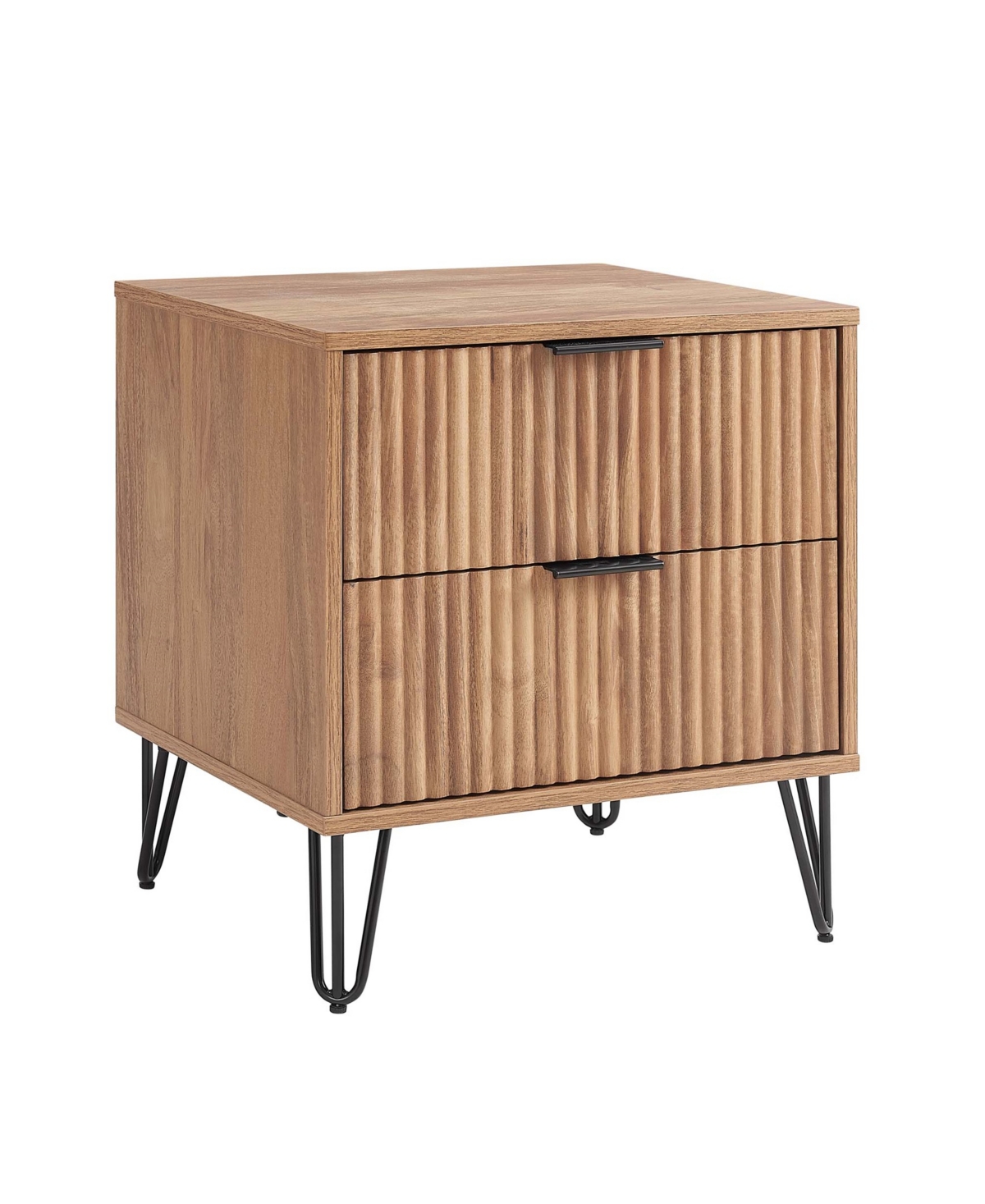 Manhattan Comfort 1-piece Dumbo Medium-density Fiberboard 2-drawer Modern Nightstand In Golden Brown