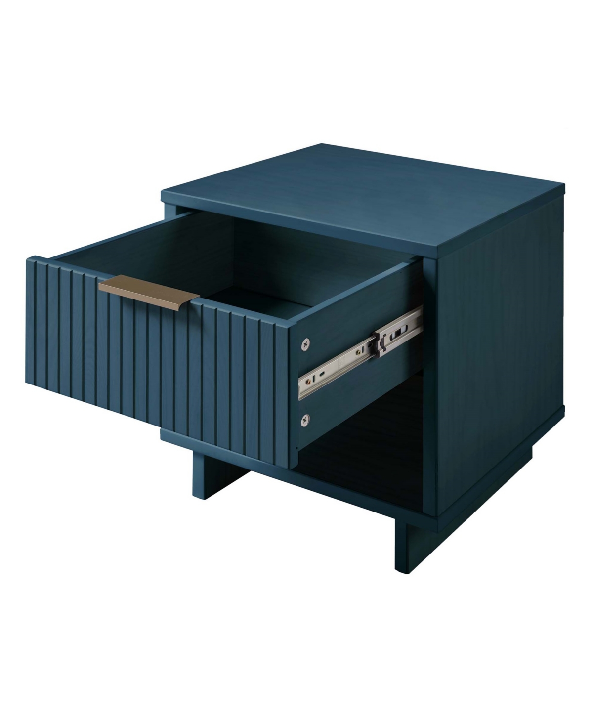 Manhattan Comfort 2-piece Granville Solid Pine Wood 1-drawer Nightstand Set In Midnight Blue