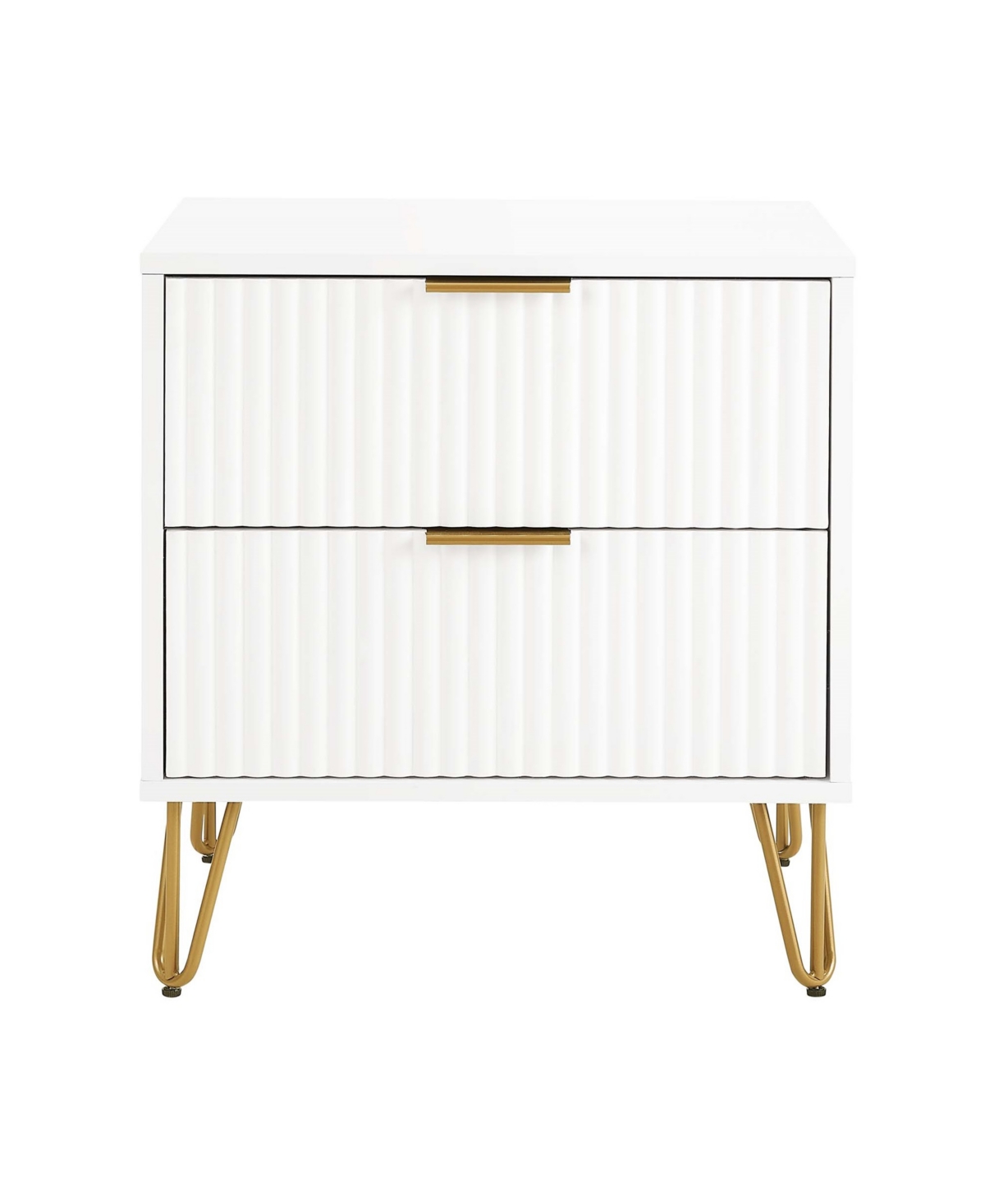 MANHATTAN COMFORT 1-PIECE DUMBO MEDIUM-DENSITY FIBERBOARD 2-DRAWER MODERN NIGHTSTAND 