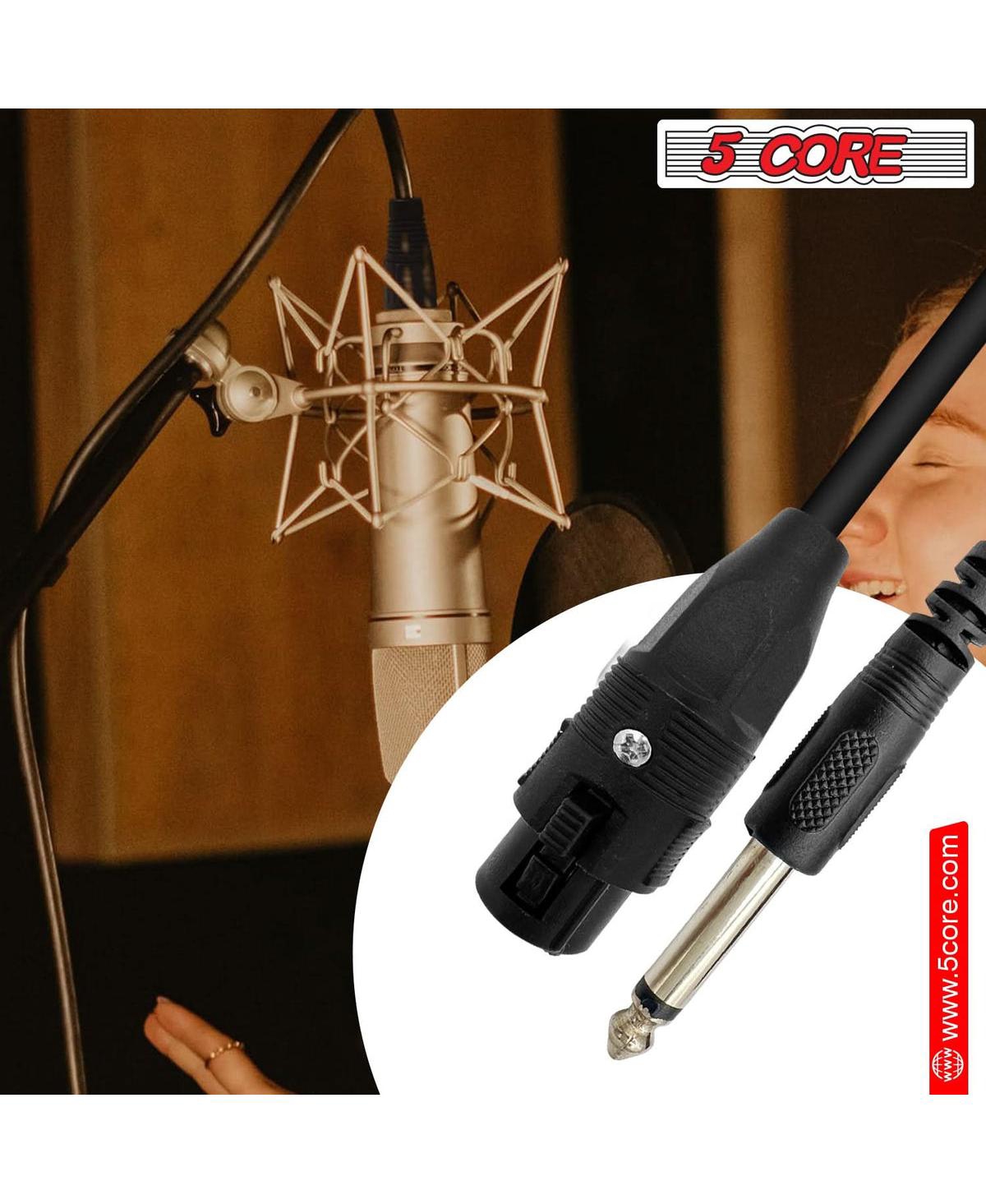 5 Core Xlr Cable Female to 1/4 6.35mm Cord 10Pack • Trs to Xlr Female Balanced Microphone Cord Mic cord 10PCS