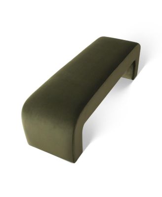 60" Waterfall Upholstered Bench with Solid Wood Frame and Boucle Fabric for Bedroom or Entryway