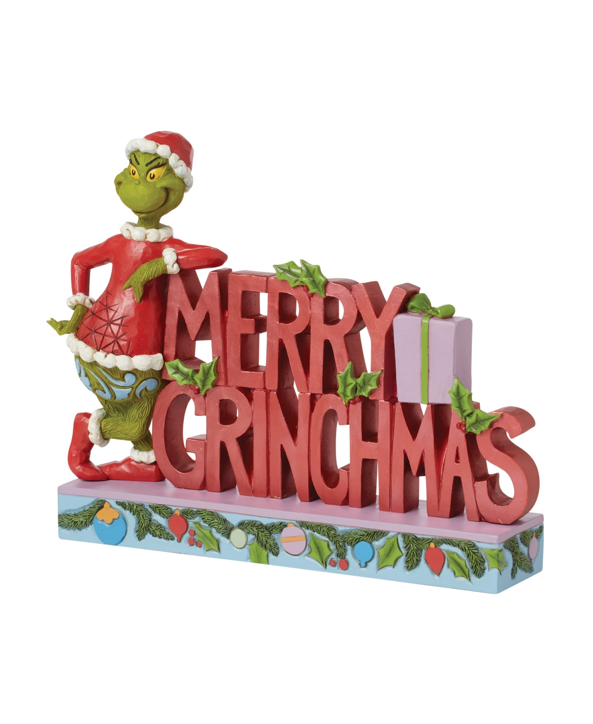 Jim Shore Merry Grinchmas Sign Figurine
